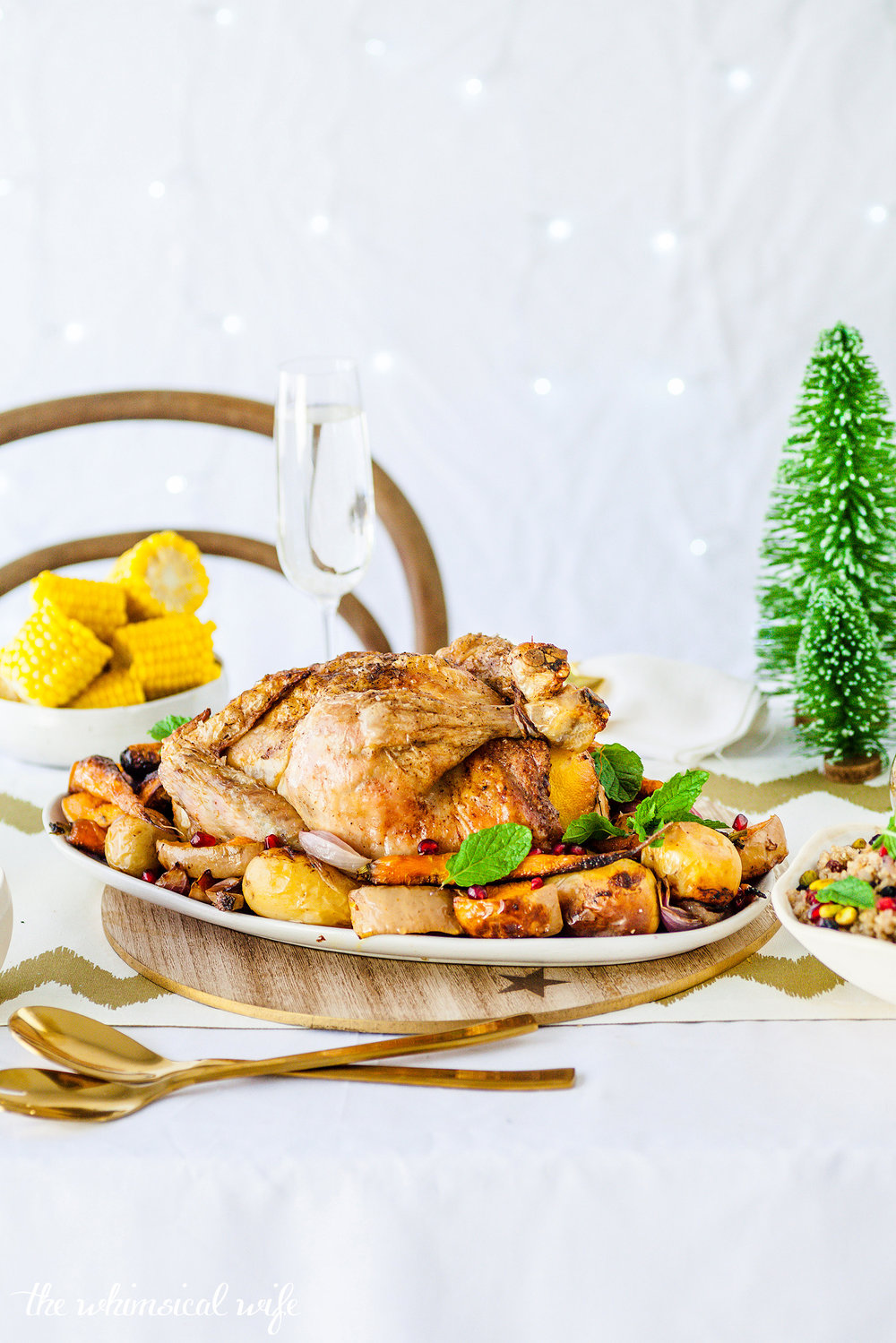 Moroccan Roast Chicken With Quinoa, Pistachio & Currant Stuffing {GF, DF} | The Whimsical Wife